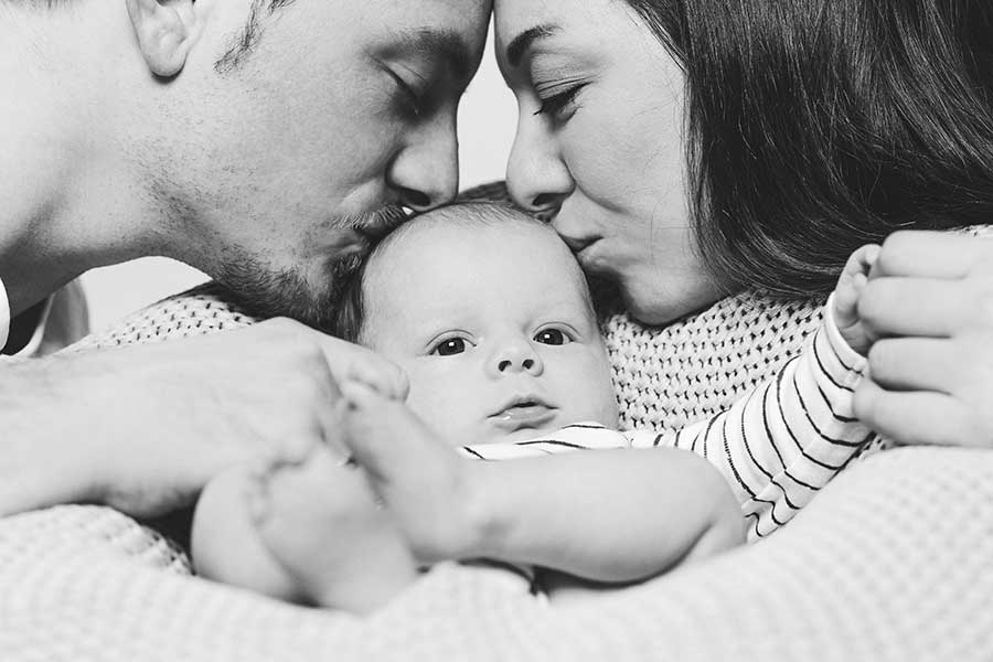 Babyfoto Schwarzweiß